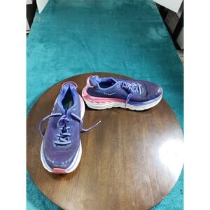 Hoka Bondi 5 Shoes Size 9.5 Womens Blue Running Sneakers Marathon Gym 1014759